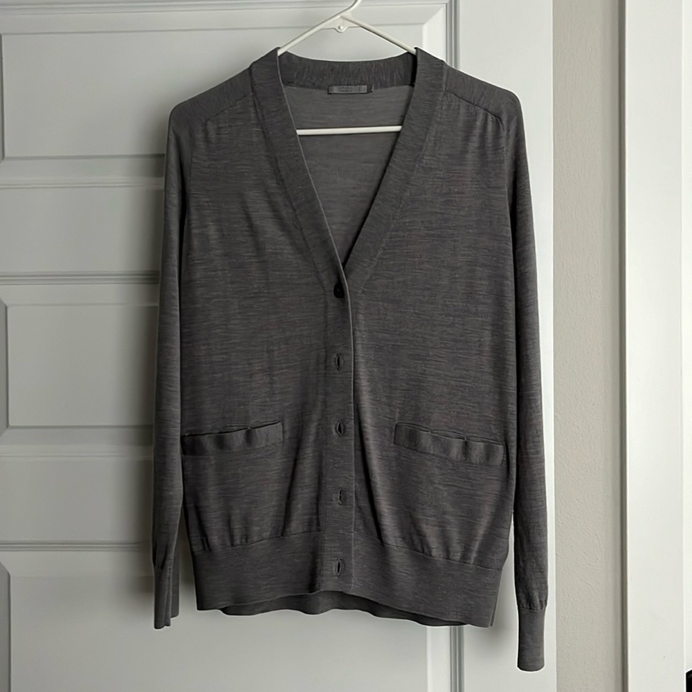 COS Stores Gray Merino Wool Cardigan Sweater M